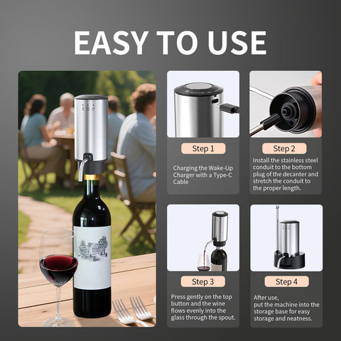 AREYCVK Rechargeable Wine Aerator quick-decanter demonstrates rapid aeration.