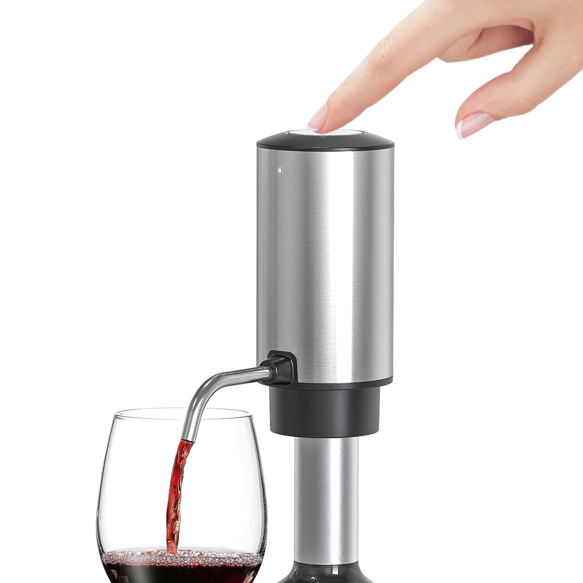 AREYCVK wine aerator with automatic dispensing for quick pours.