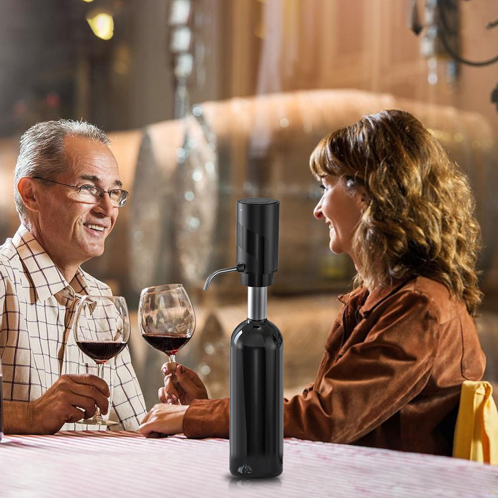 AREYCVK sobering-hole feature aerates and separates wine efficiently.