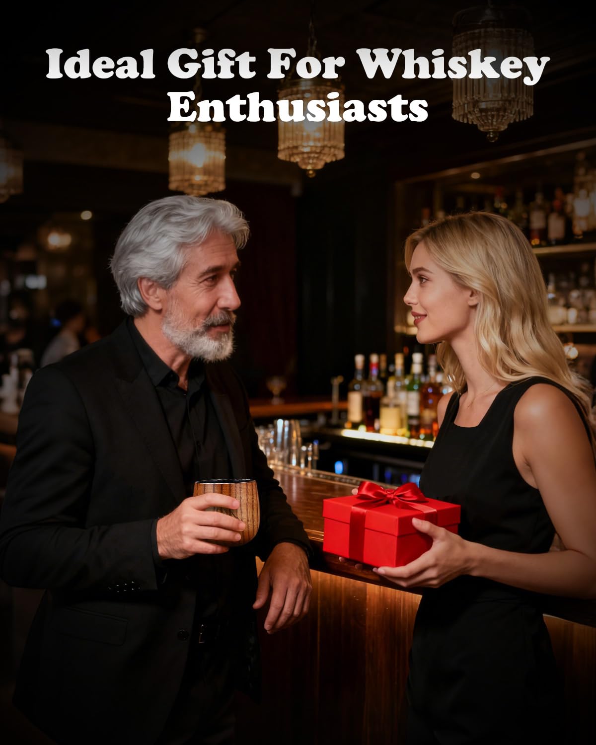 Argefkeen charred wooden whiskey glass gift-packaging ready for gifting occasions.