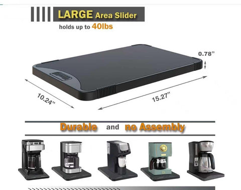 ARGOMAX sliding tray placed under appliance to save counter space