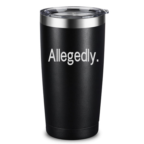 ARIABLE Allegedly Tumbler front engraving visible; ideal gift for lawyers and law students