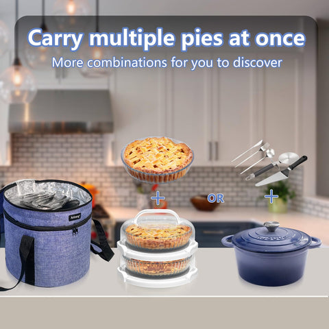 Arineng dishwasher-safe pie carrier for quick, easy cleanup.