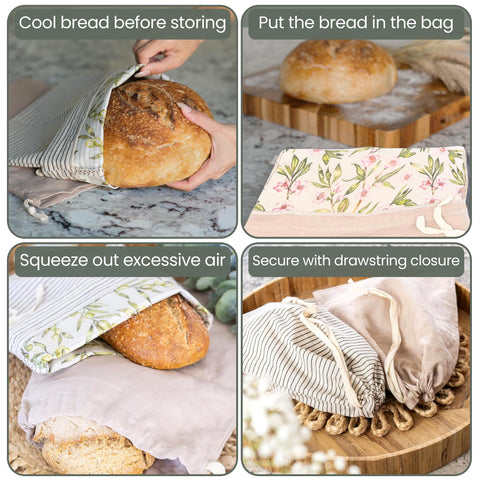 Ark & Aron linen bread bag close-up showing breathable barrier