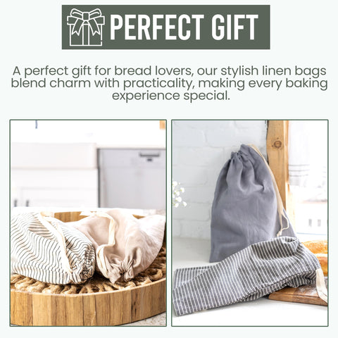 Ark & Aron two-pack linen bread bags reduce plastic waste
