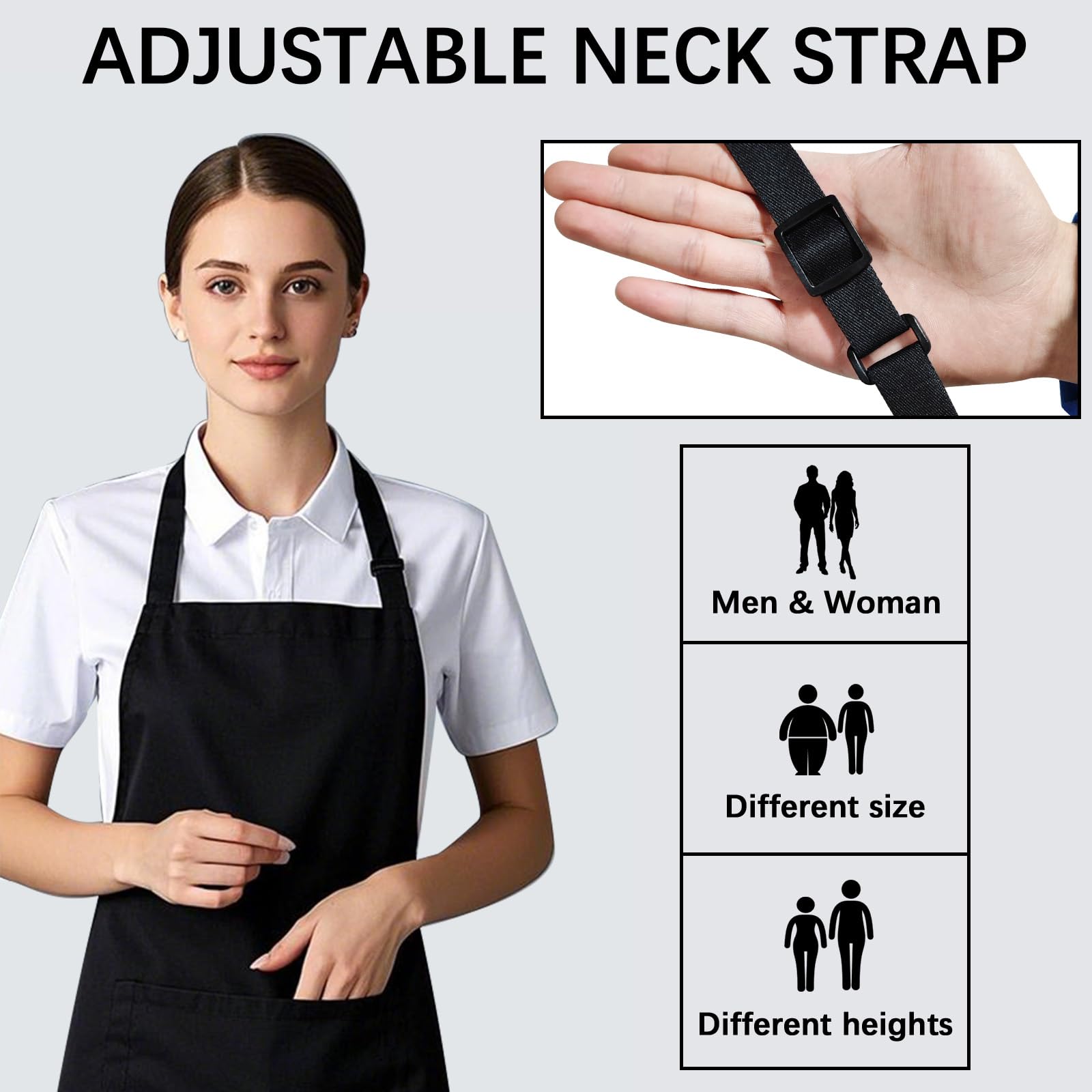ARKBAODAN bib apron machine washable and wrinkle resistant for easy care