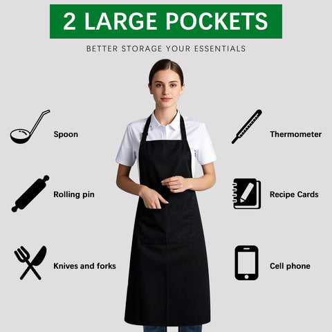 ARKBAODAN bib apron 6 pack value set for versatile kitchen coverage