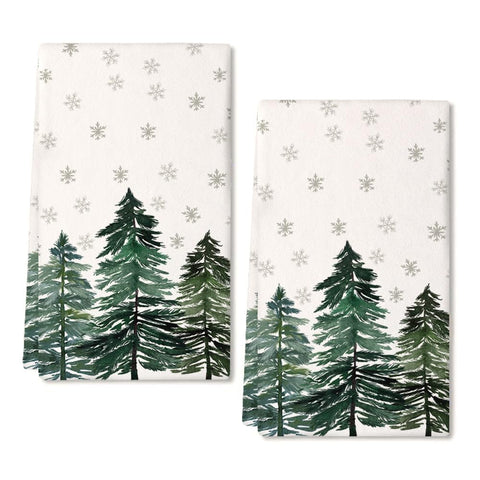 ARKENY Christmas towel with green tree design for festive drying