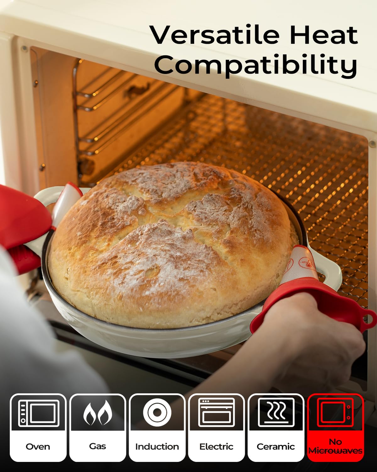 Armorbear versatility image showing baking, stewing, and roasting options