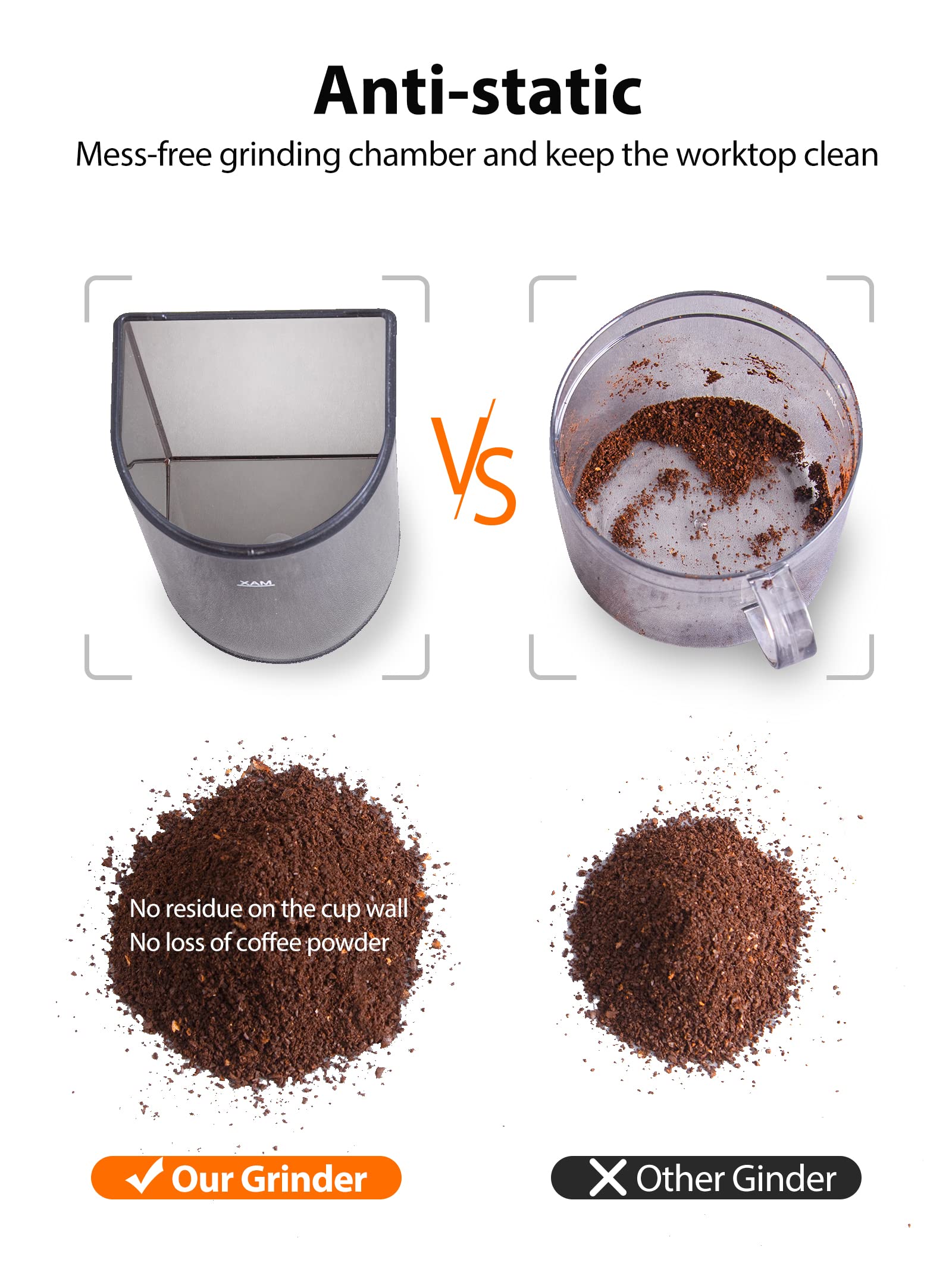 Aromaster coffee-bean-grinder easy-clean brush aids maintenance