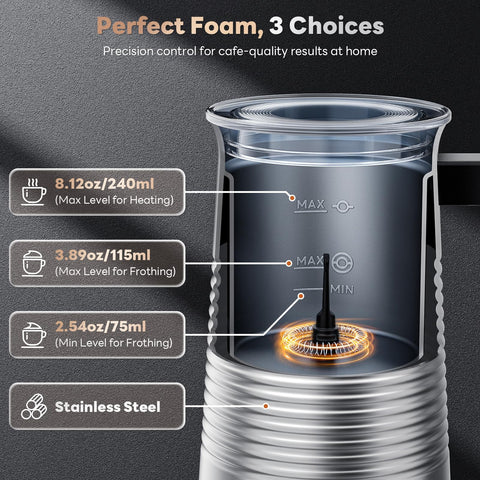 Aromaster frother producing cold foam for refreshing drinks