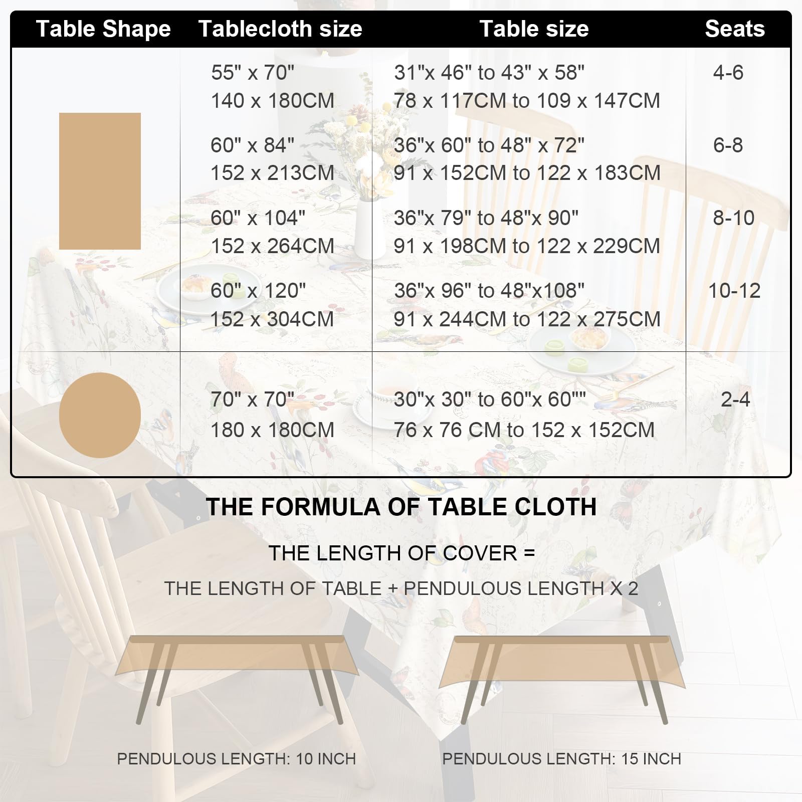 Arquiel waterproof tablecloth protects surfaces during meals and gatherings