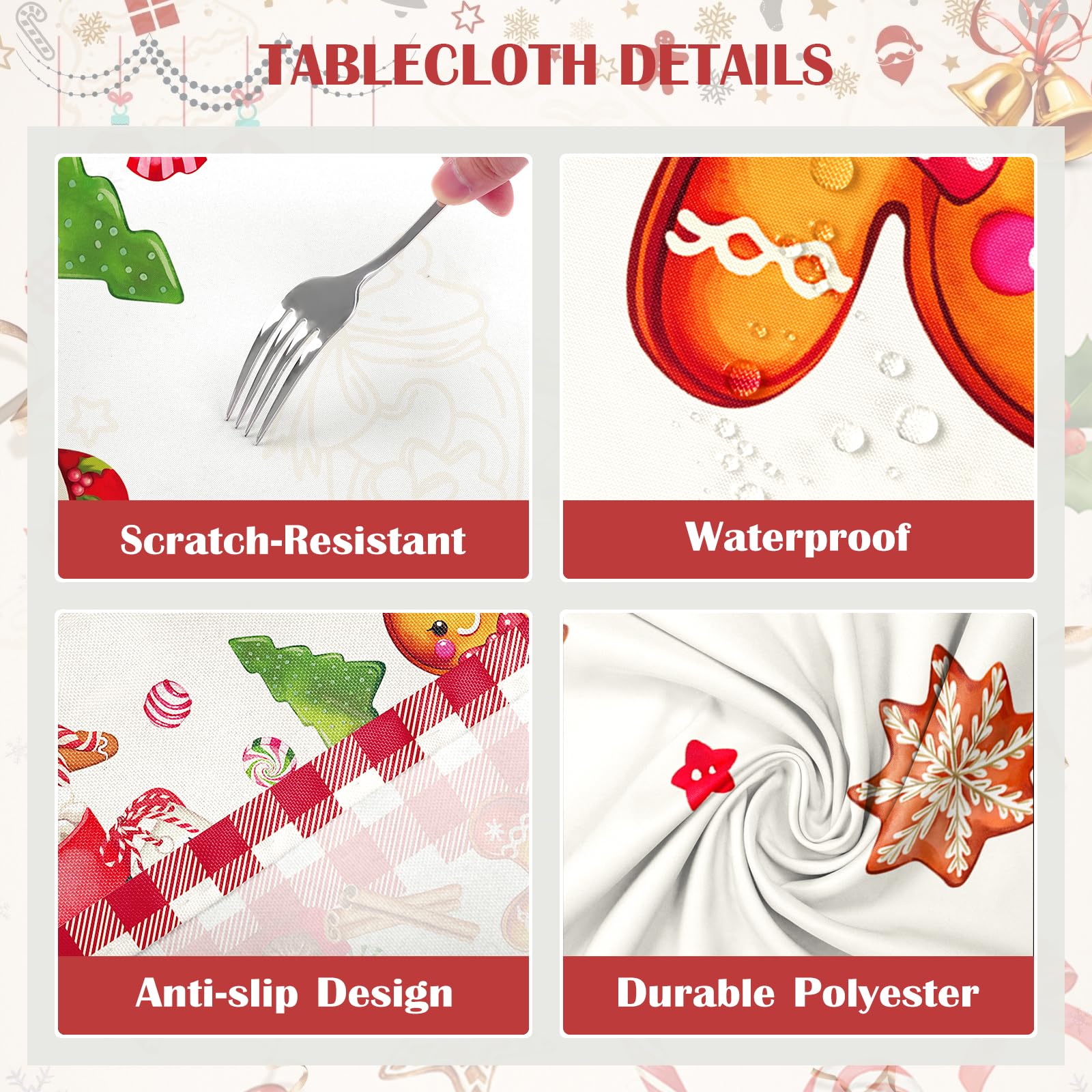 Arquiel dining table set with festive tablecloth