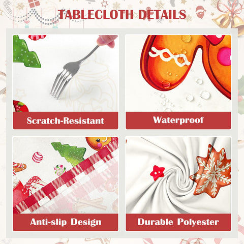 Arquiel dining table set with festive tablecloth