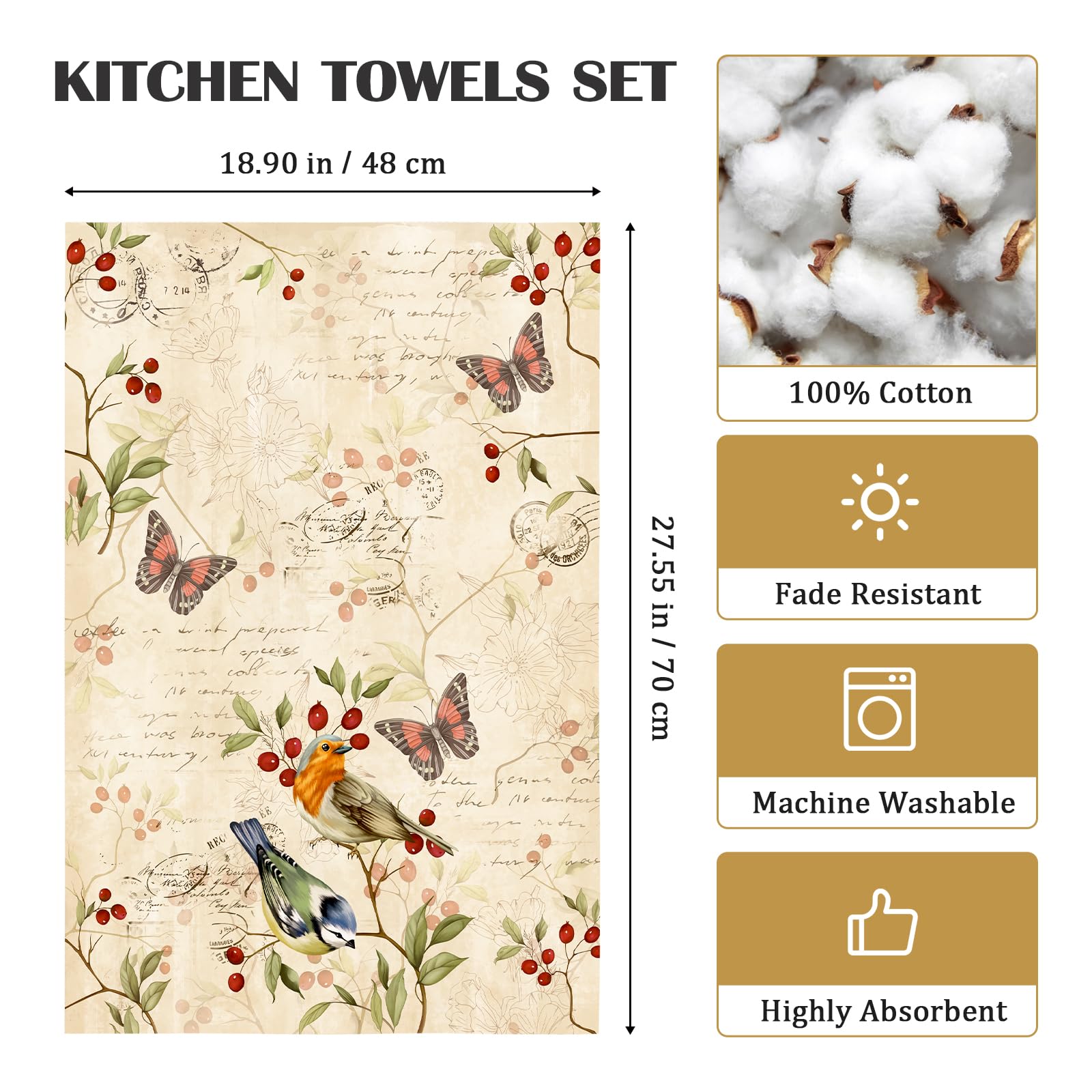 Arquiel rustic cotton towels ideal for party and holiday decor.
