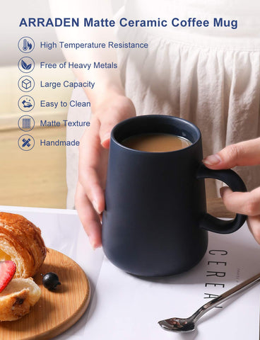 ARRADEN royal blue matte finish mug adds color to kitchen or desk