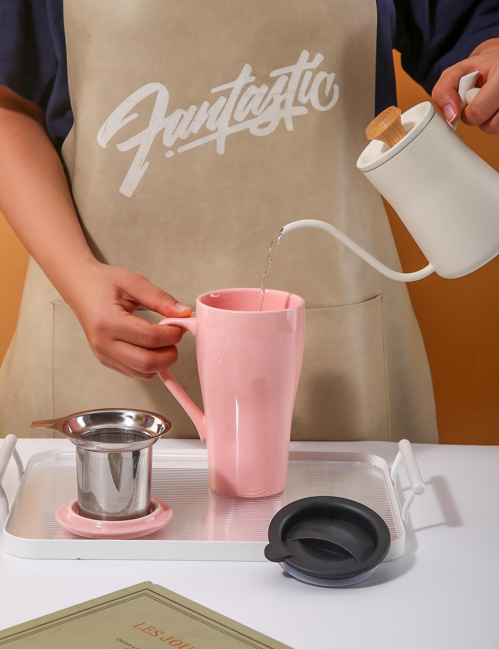 ARRADEN ergonomic handle tea cup: comfortable grip for daily tea moments.