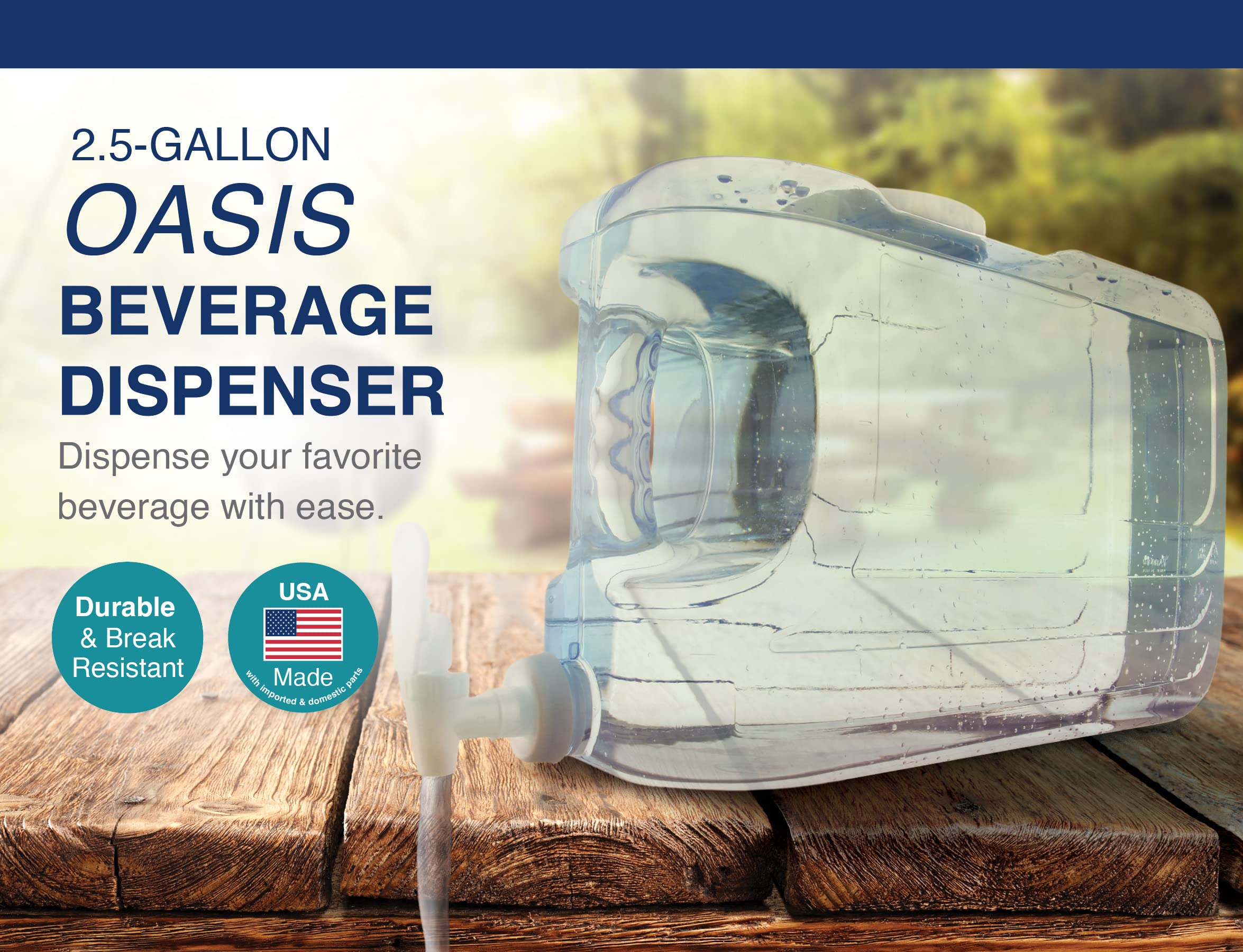 Arrow Home Oasis dispenser clear body shows beverage level for quick refills.