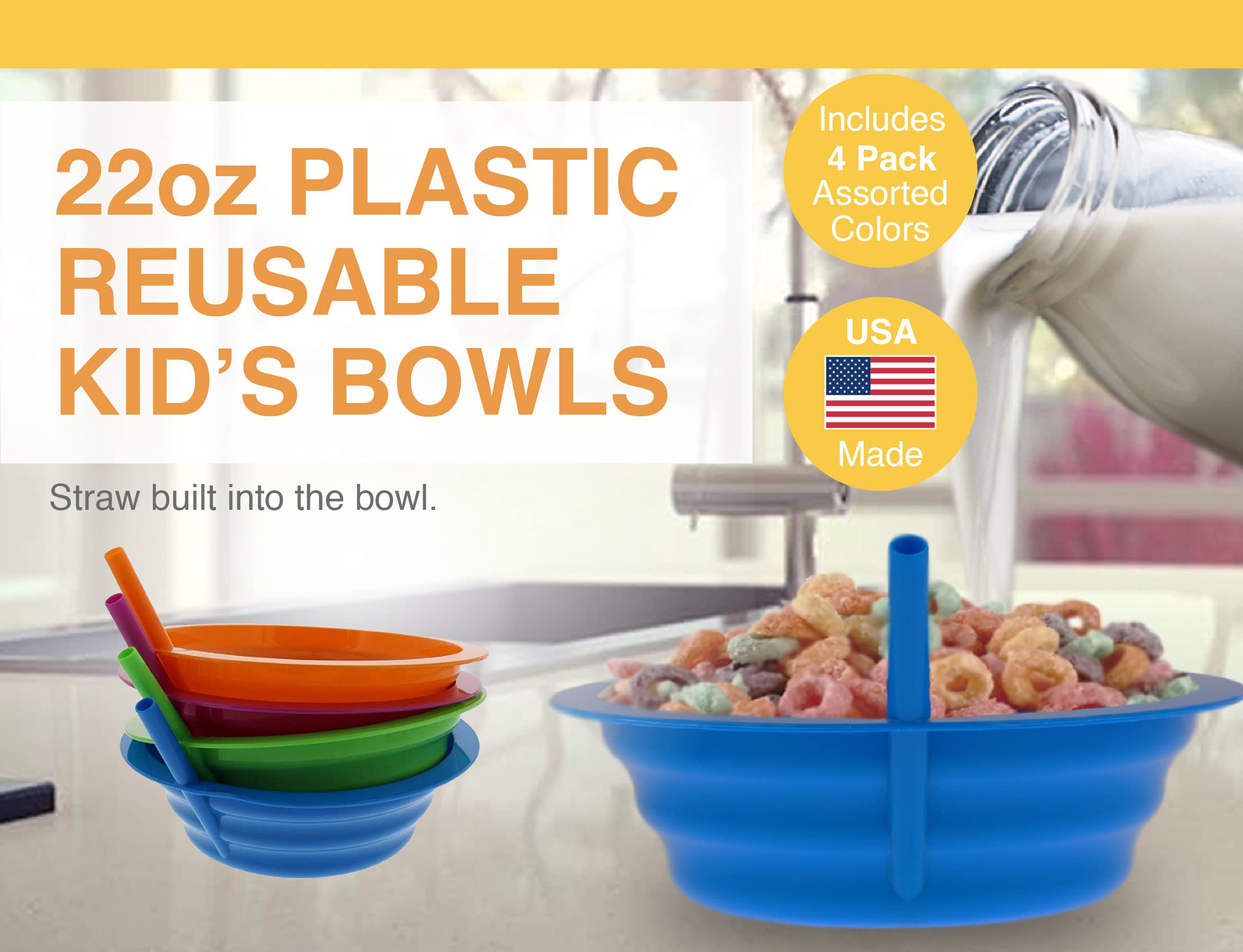 Arrow sip-a-bowl closeup showing attached straw and grip for easy use