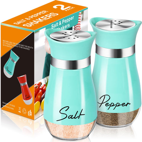 Arrozon salt pepper shaker with glass bottom for easy spice level visibility.