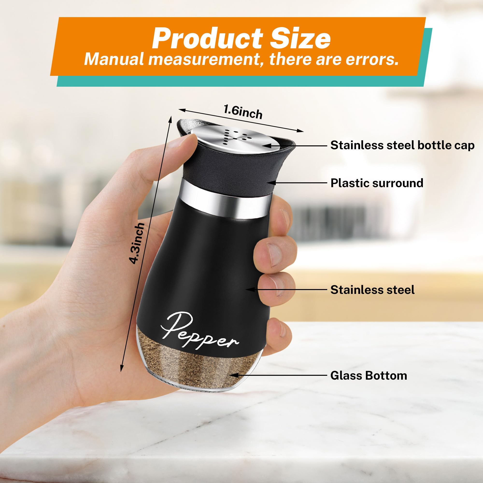 Arrozon shakers with a stainless steel lid provide precise, mess-free seasoning.