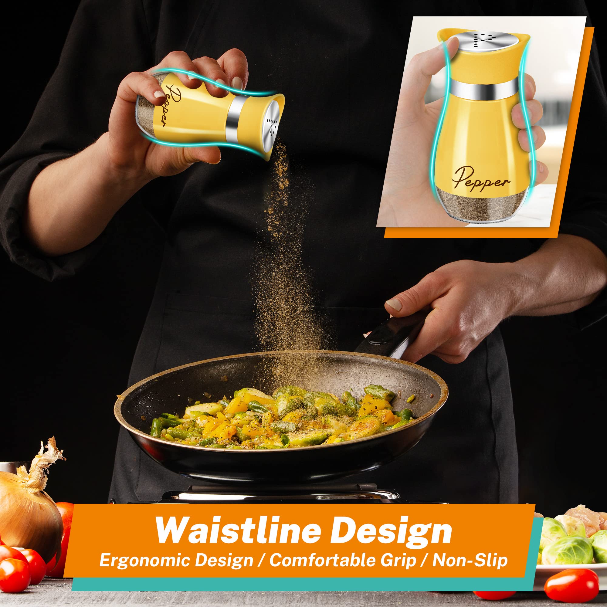 Arrozon yellow farmhouse shakers as a gift-ready decor accent.