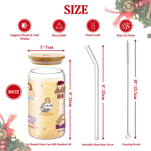 Arsemica 16oz glass coffee tumbler for daily coffee and tea