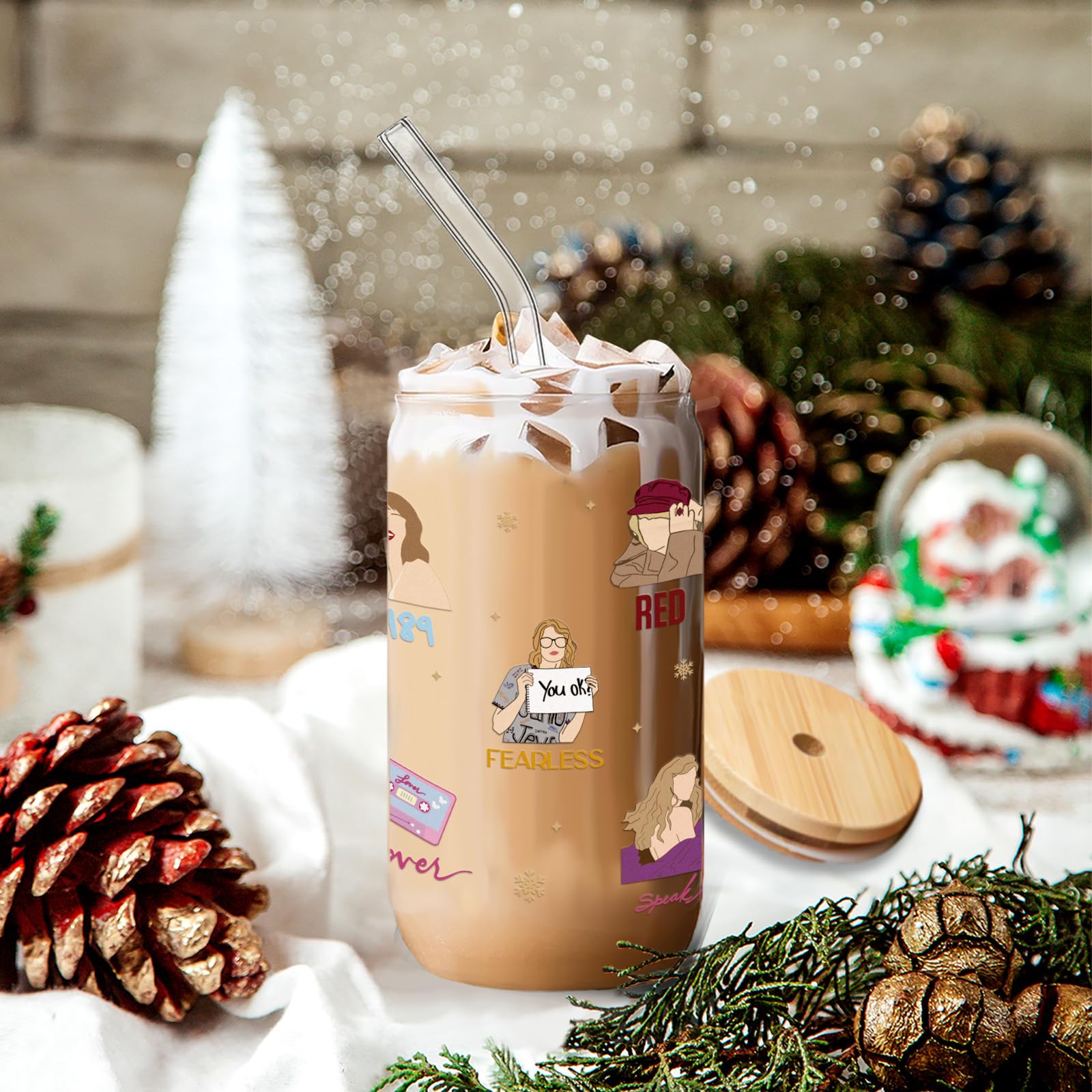 Arsemica iced coffee 16oz glass, clear and sturdy for cold drinks