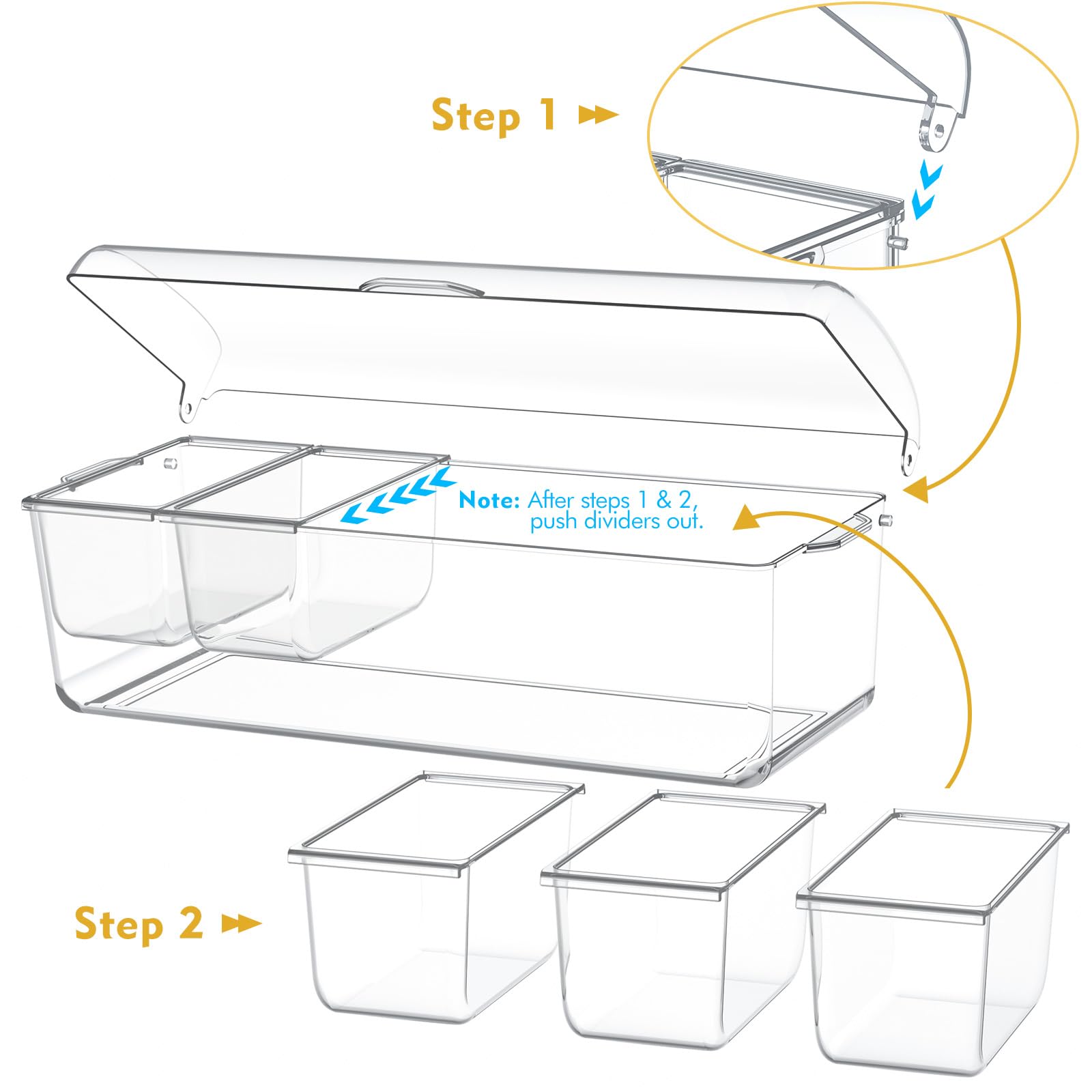 ARSTPEOE condiment tray with spoons and forks for easy self service.