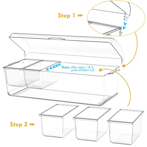ARSTPEOE condiment tray with spoons and forks for easy self service.