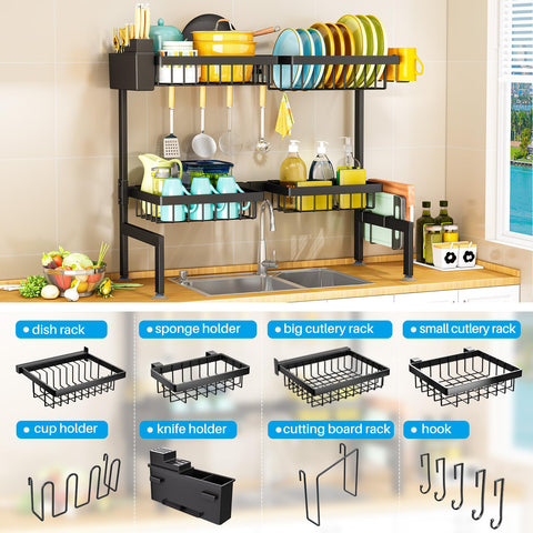 ARSTPEOE extended-length rack fits various sinks, enabling flexible installation.