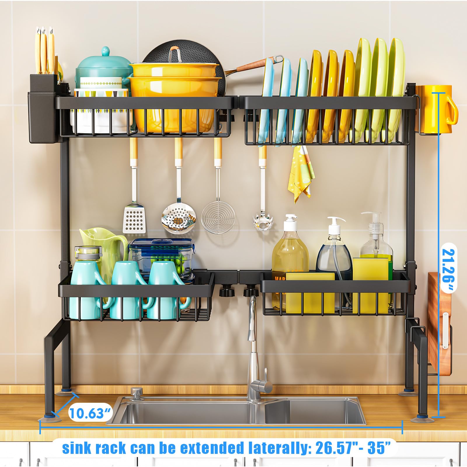 ARSTPEOE space-saving design helps organize dishes and utensils efficiently.
