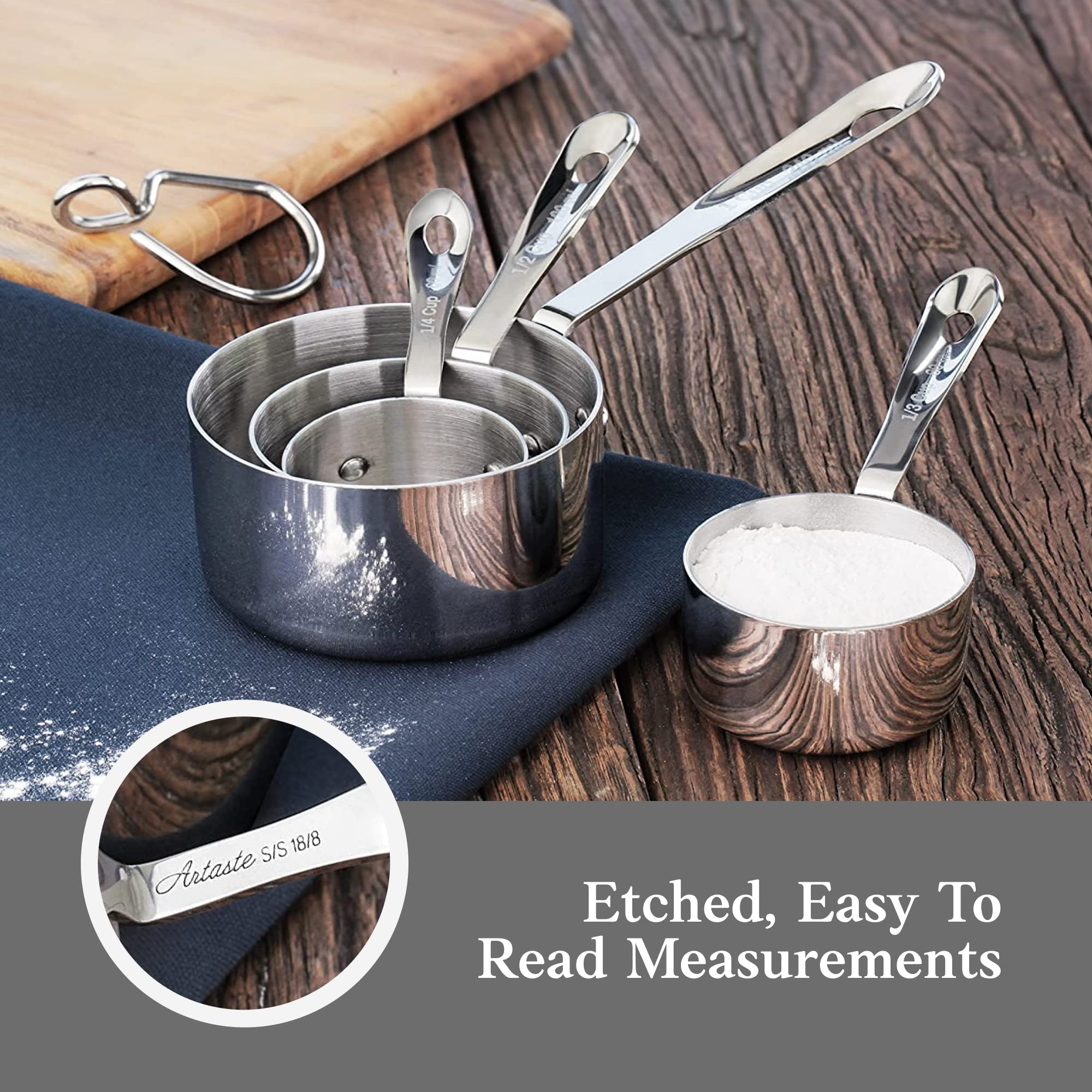 Artaste 43143 cups show heavy-duty 18/8 stainless steel.