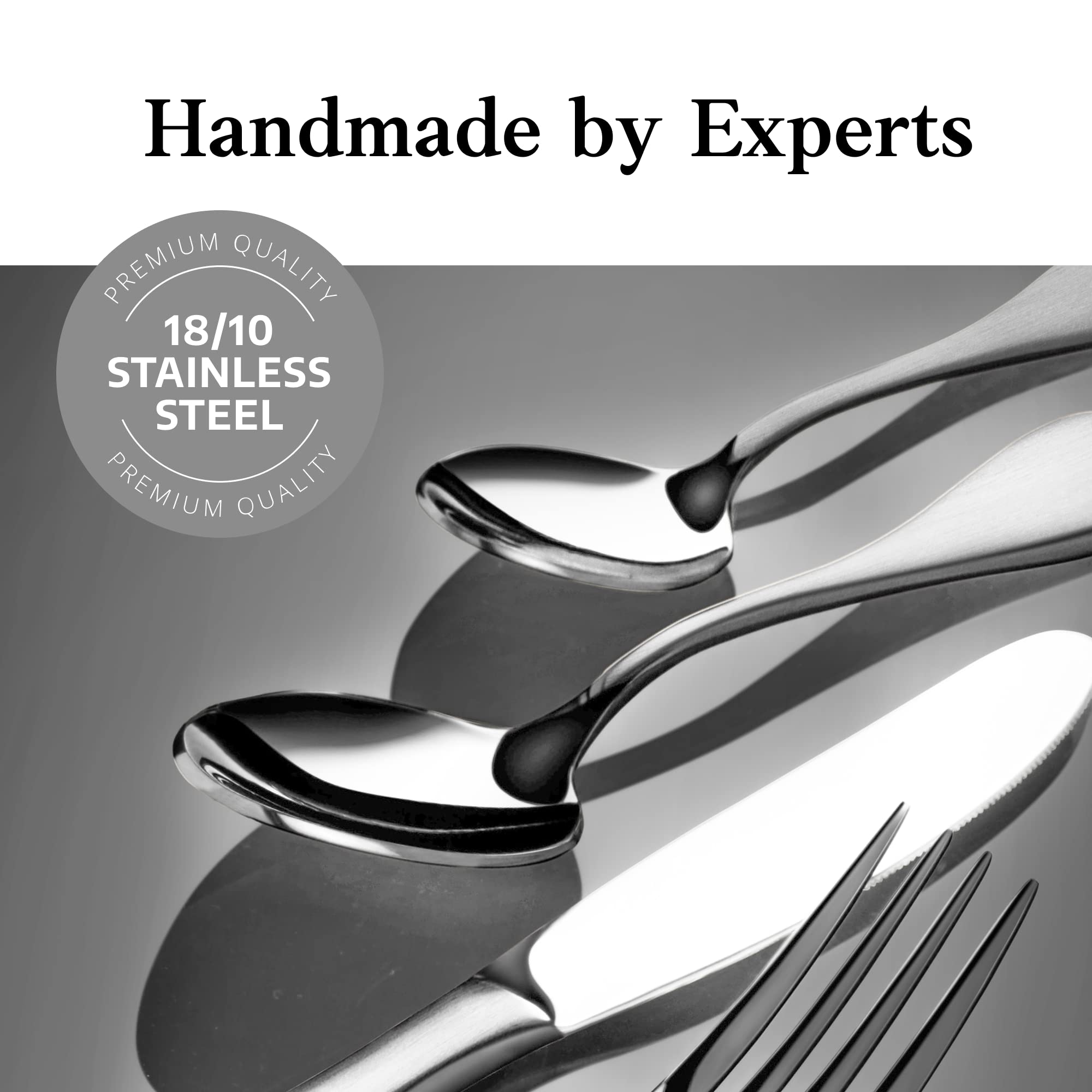 Artaste Rain spoons arranged in a row ready for service
