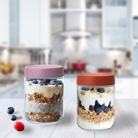 Artcochan stackable design glass jars save fridge space and simplify organization