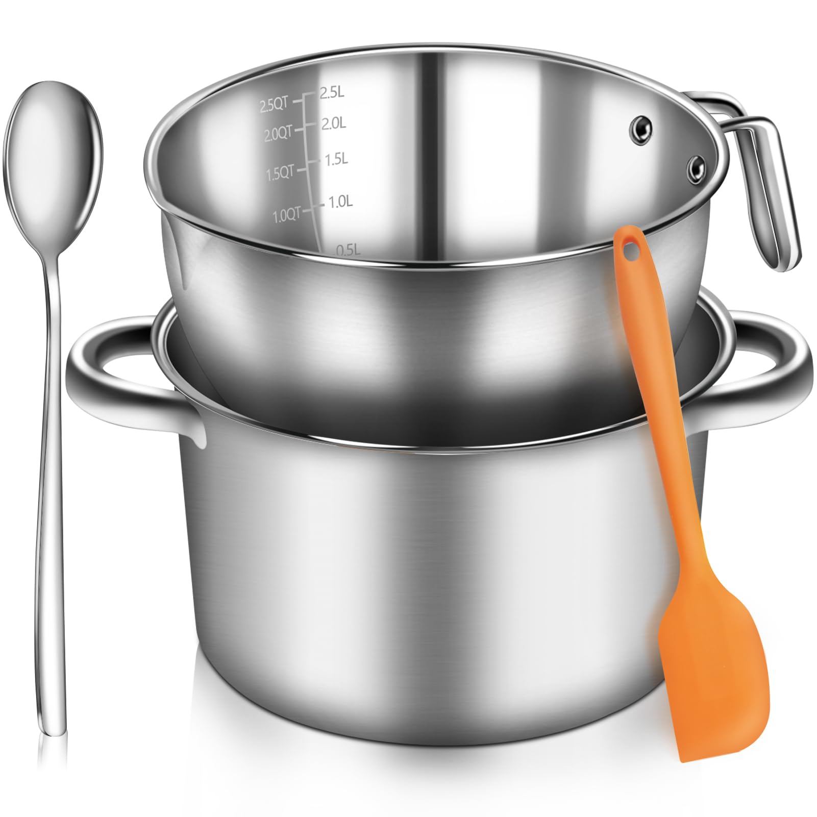 Artcome 304 stainless steel double boiler pot with dual handles for even heating.