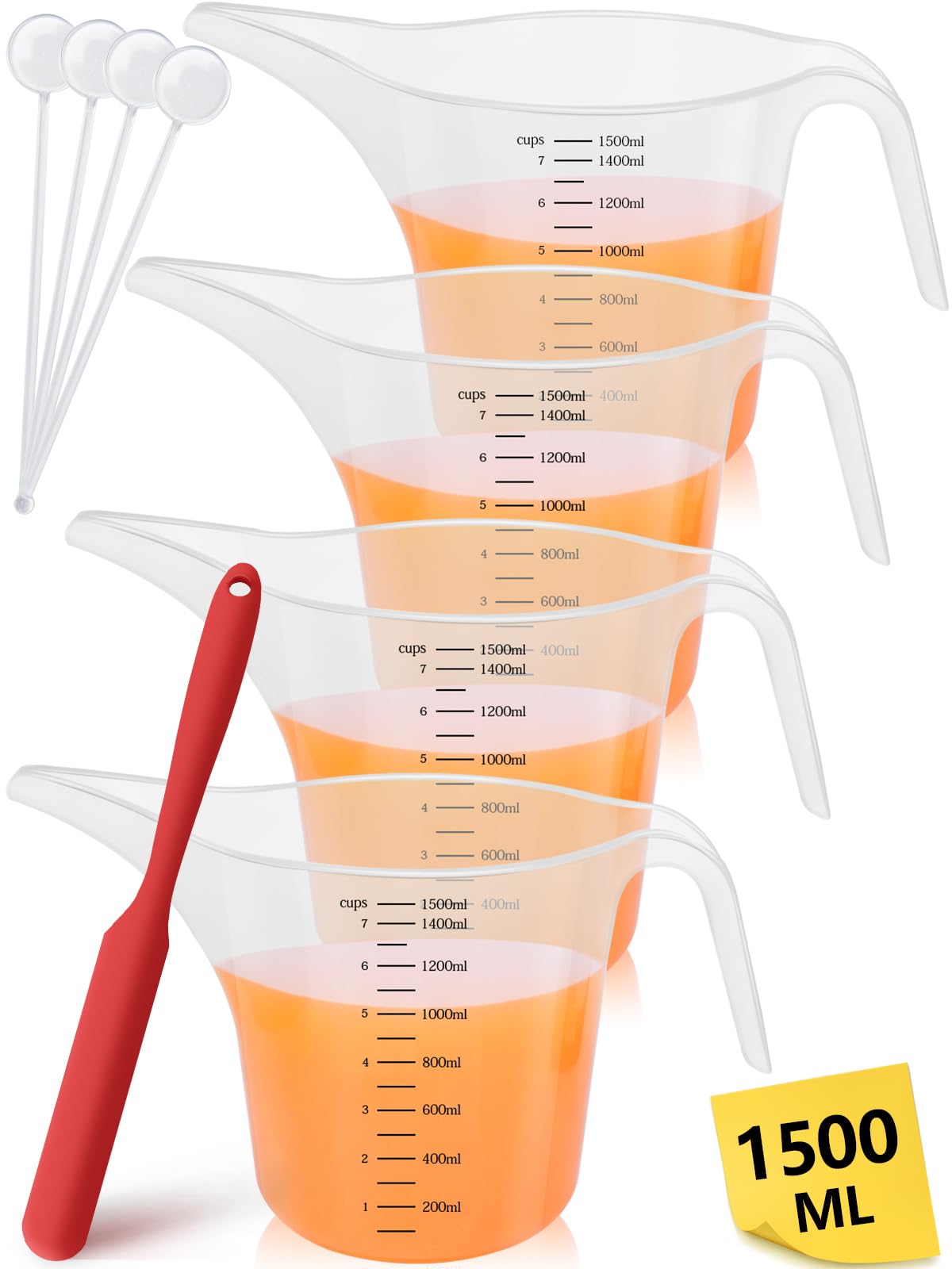 Artcome 4 Pack 1500ml long-spout pitcher for precise, mess-free pouring.