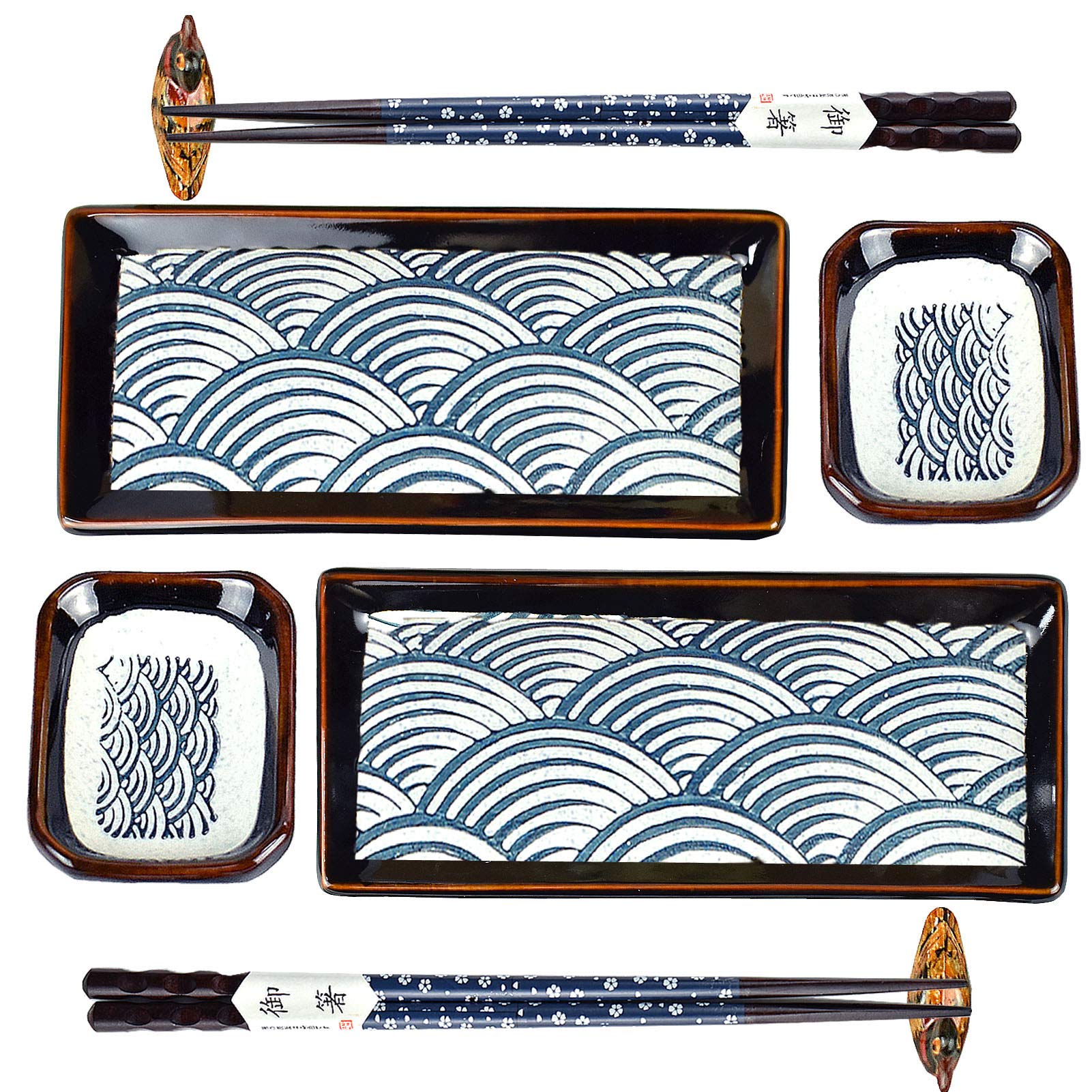 Artcome 8-piece sushi plate set main plates for elegant dining