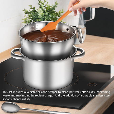 Artcome family-size melting set for butter, chocolate, wax, candles.