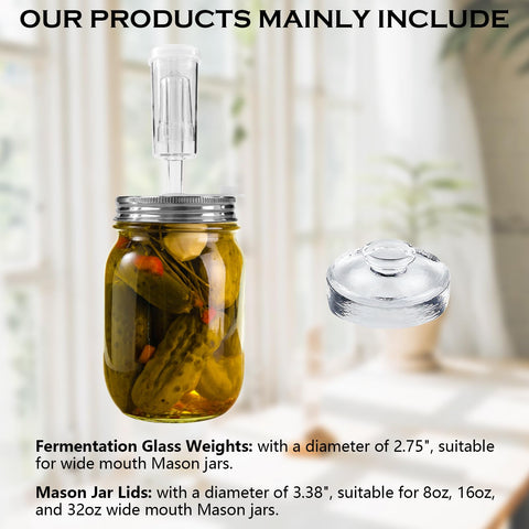 Artcome glass weights provide stable brine fermentation.