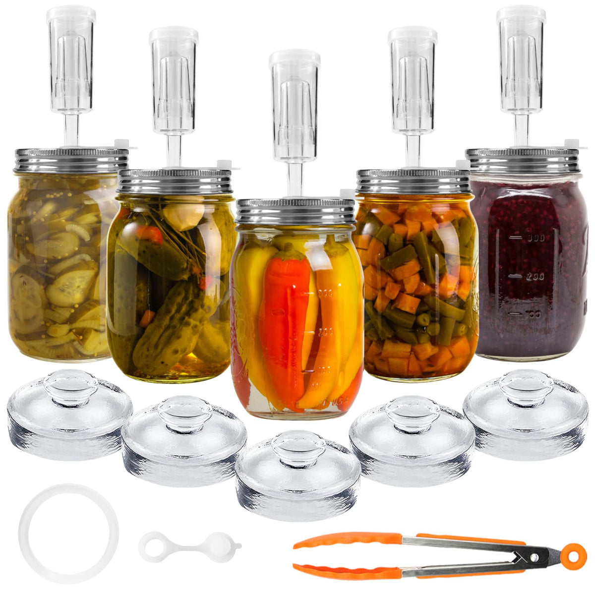 Artcome stainless steel fermentation lids for airtight jars and oxygen protection.