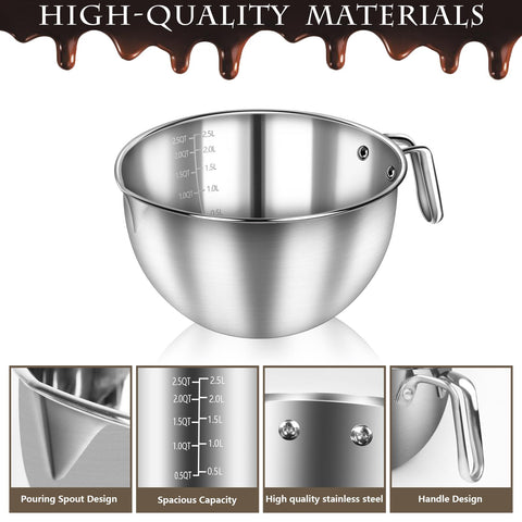 Artcome stackable water bath pot designed for compact storage.
