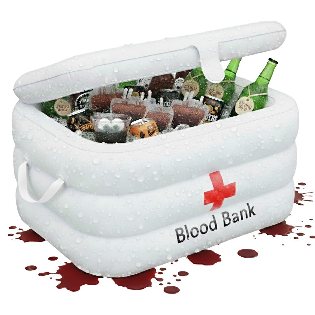 ArtCreativity Blood Bank Cooler inflates quickly, offering quick setup for chilling drinks at parties.