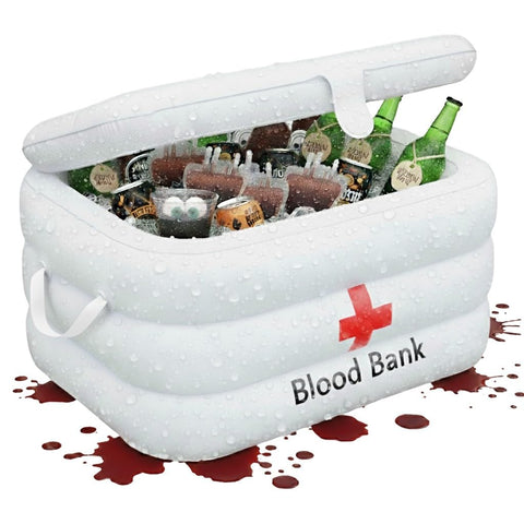 ArtCreativity Blood Bank Cooler inflates quickly, offering quick setup for chilling drinks at parties.