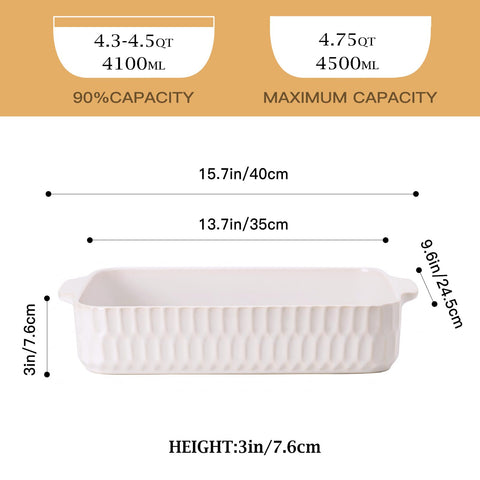ArteBake casserole dish side handles shown for easy safe transfer from oven to table