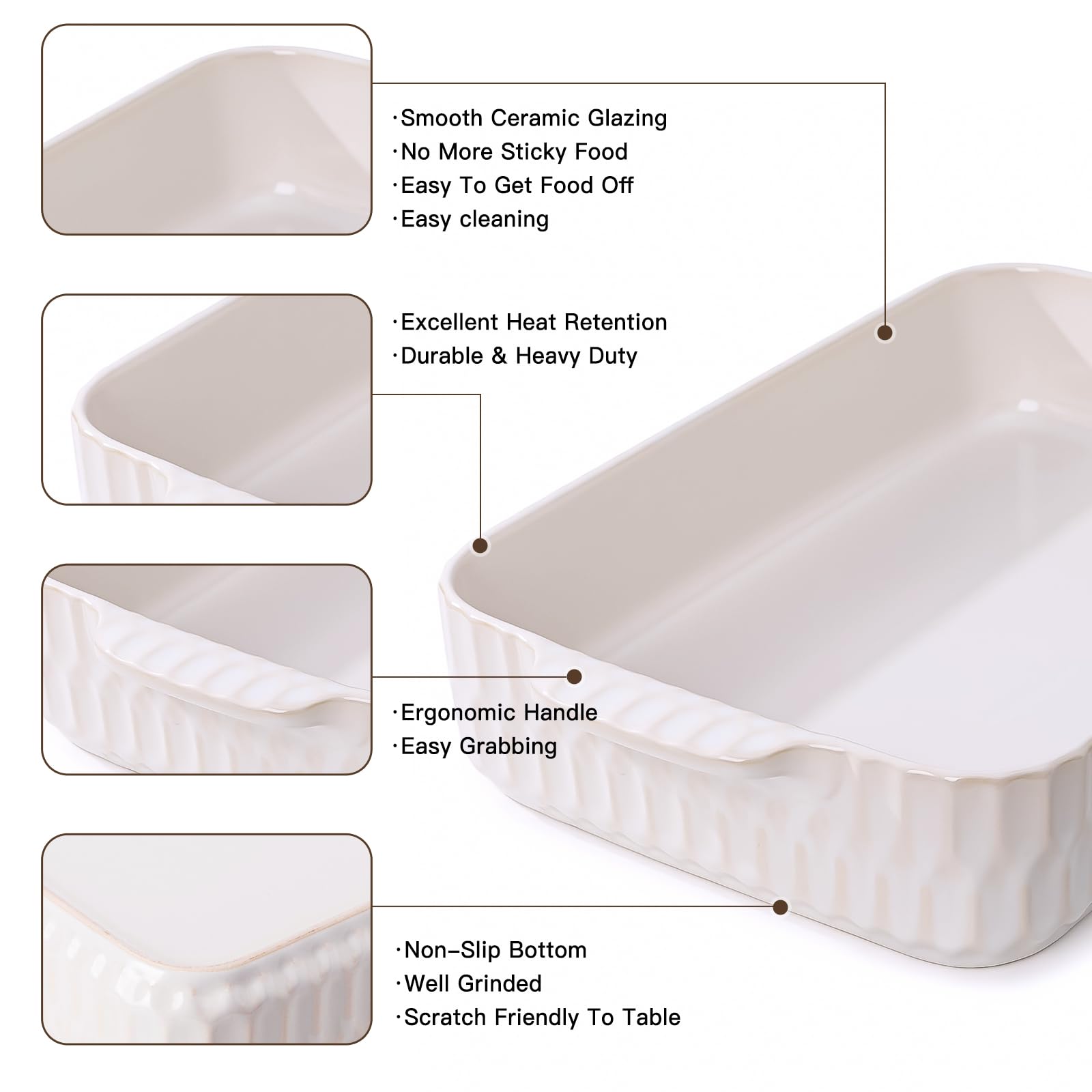 ArteBake oven-to-table ready baking pan showcases sturdy double handles