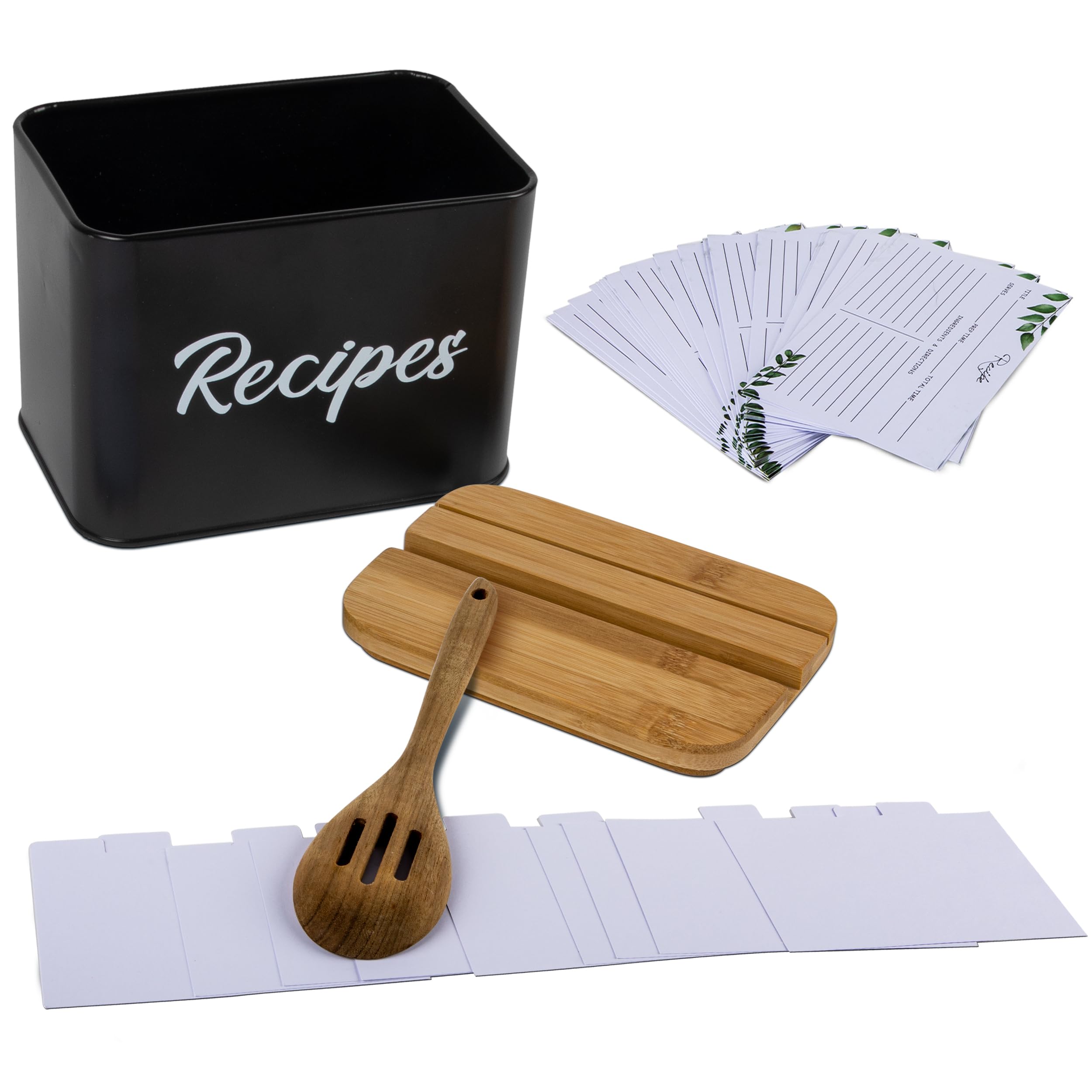 ArtEight black box lid slots keep recipes or phone for easy viewing.