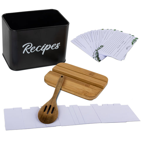ArtEight black box lid slots keep recipes or phone for easy viewing.