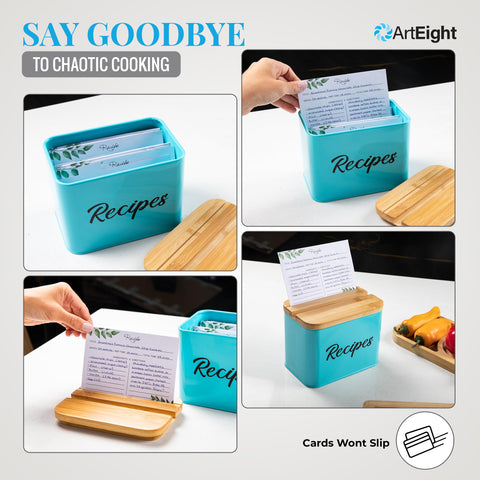 ArtEight Tiffany Blue box adds vibrant kitchen style.