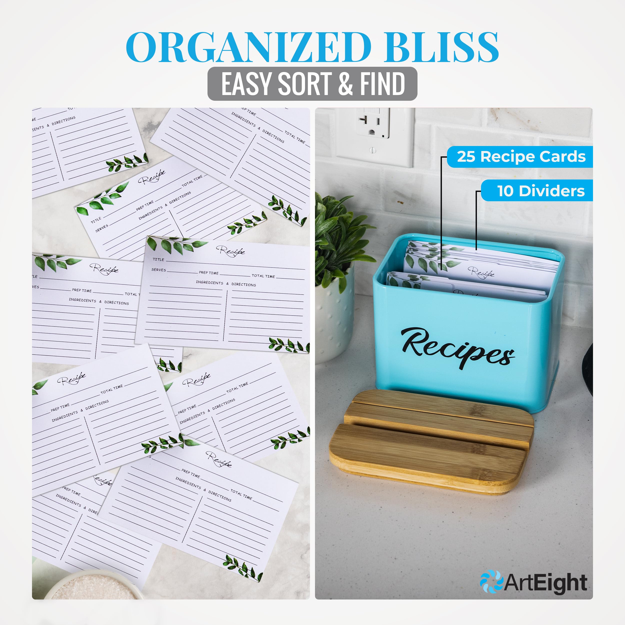 ArtEight 10 dividers help categorize family favorites and recipes.